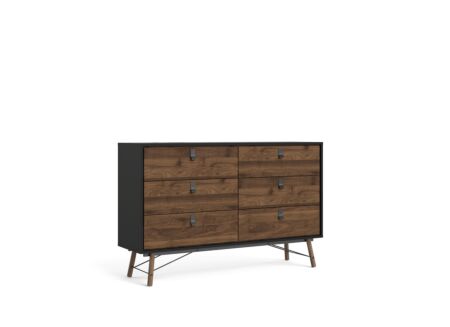 Ladekast Ry 151x41x95cm - decor - mat zwart/okkernoot