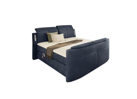 Boxspring Moviestar Normal 180x200cm met tv-lift stof blauw blauw