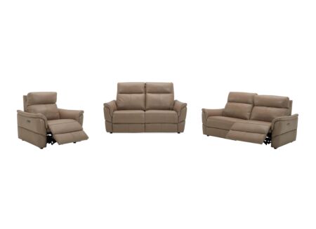Zetel Back 3+2+1-zit - leder - camel met relax