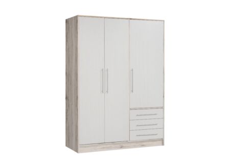 Kleerkast Jupiter 145cm - decor- zand eik/wit