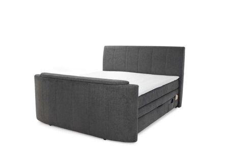 Boxspring Belair Normal 180x200cm - stof - antraciet met tv-lift en opbergruimte