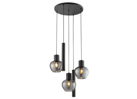 Hanglamp Ligari Ø60cm 5x35W E27 black smoked