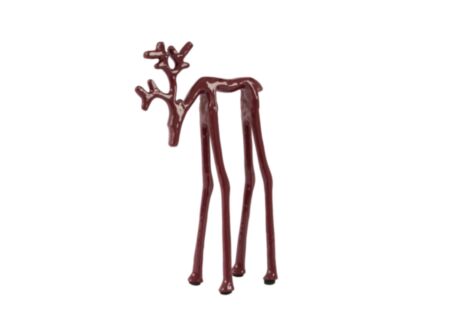 Beeld Deer 15x6x25cm - metaal - burgundy