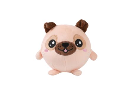 Kussen Squishy Pug Ø13cm - stof - beige