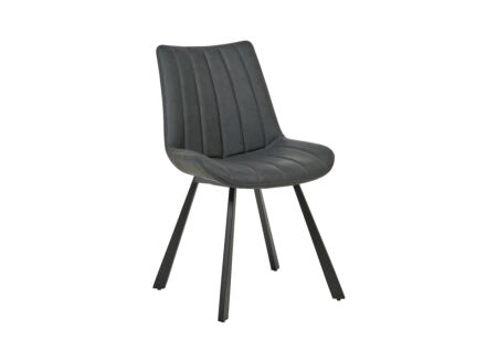 Stoel 50x63x87cm - lederlook - antraciet