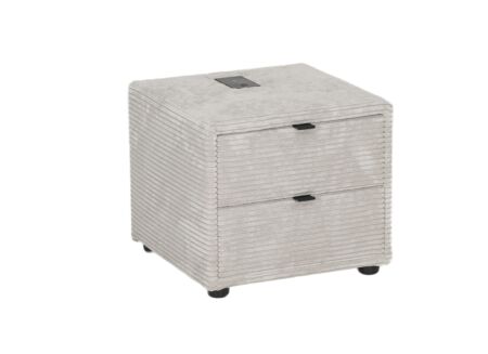 Nachtkastje Lara 44x44x39cm - polyester - lichtgrijs