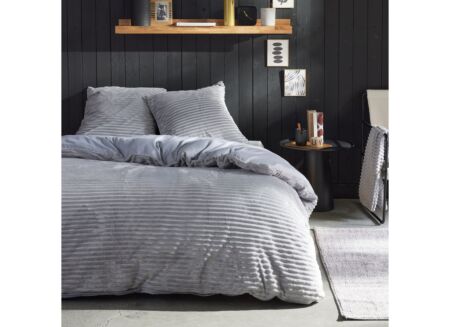 Dekbedovertrek Ribbed 220x240cm - polyester - blauw