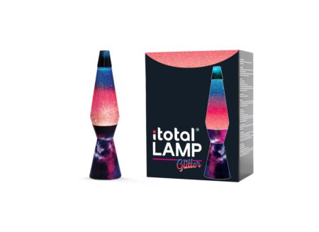 Lavalamp Galaxy Glitter H36cm - metaal & glas - multicolor