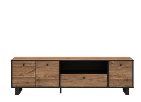 Tv-meubel Sewill 181cm - meubelplaat - eik/zwart