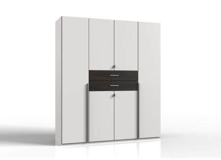 Kleerkast Denver 180cm - decor - wit/carbon eik