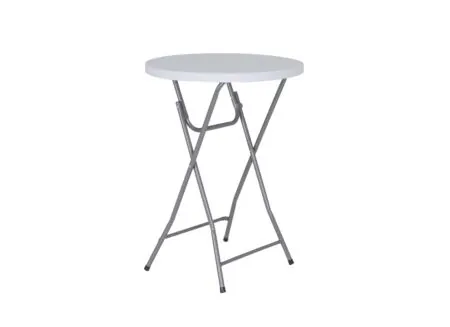 Bartafel Tessa Ø80x110cm - kunststof - wit