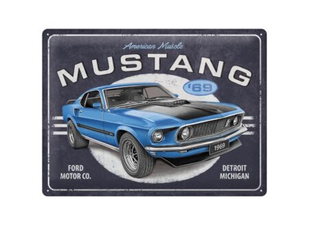 Plakkaat Ford Mustang 40x30cm - metaal - meerkleurig