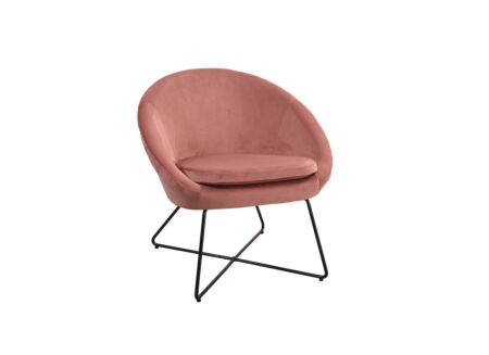 Fauteuil Juice 70x69x73,50cm - fluweel - roze