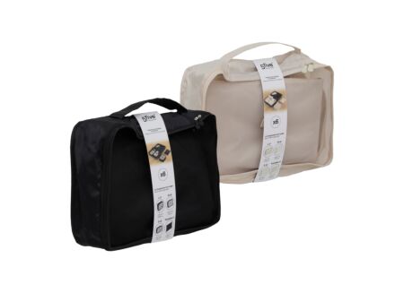 Organizer Aloha  6-delig - polyestervezel - beige & zwart
