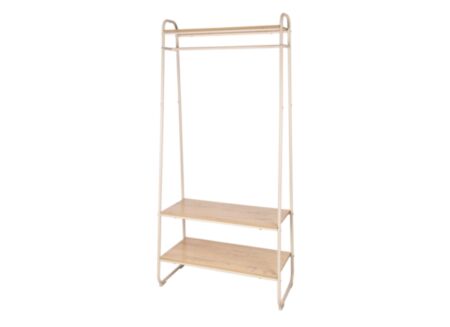 Kledingrek Nightfall 80x40x180cm - metaal & hout - beige