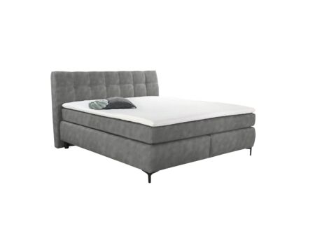 Boxspring Gitta 140x200cm stof lichtgrijs