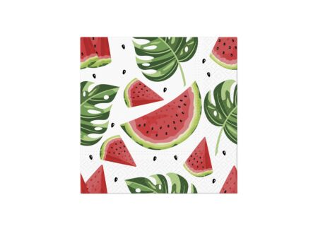 Serviette Tasty watermelons 33x33cm - papier - multicolor 20 stuks