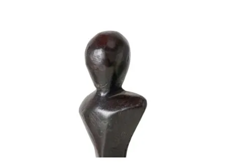 Detailfoto - Beeld vrouw Kvinna H52cm - mango massief - mat zwart