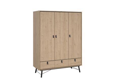 Kleerkast Ry 151cm - decor - bruin/zwart