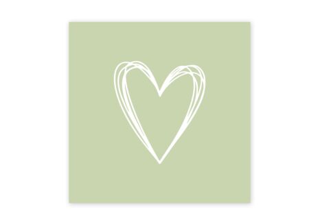 Serviette Pure Heart 33x33cm groen 20 stuks