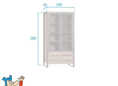 Dimensions - Vitrine Cascade 100cm - lamulux - moka
