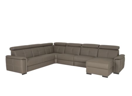 Hoeksalon Erba 376x291cm - stof - donkergrijs met relax