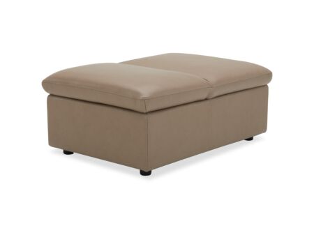 Poef Back 102x71cm leder camel met opbergruimte