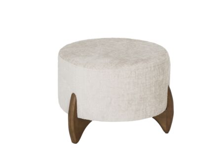 Voetenbank Arctic Ø51cm stof beige