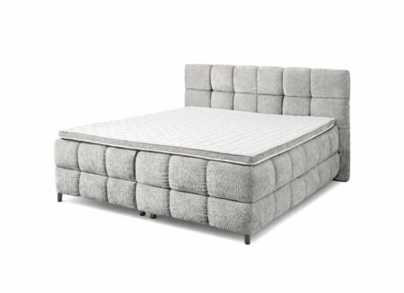 Bedbox Molly 180x200cm - stof - lichtgrijs met opbergruimte