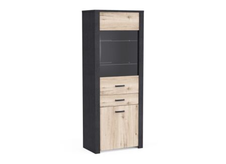 Vitrinekast Aubrac 75x42x194cm - decor - royal oak & ebben