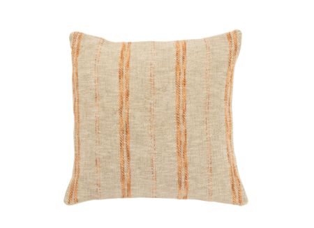 Kussen Strepen 45x45cm - katoen/linnen - beige/roest