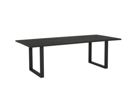 Tafel Aquilano 240x110cm - acacia massief & metaal - zwart
