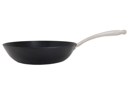 Wokpan Fusion Pro Ø30cm - koolstofstaal - zilver/zwart