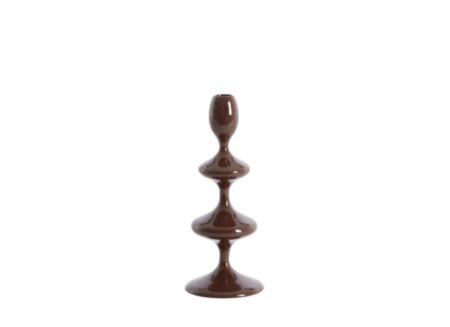 Kandelaar Vireen H27cm - metaal - donkerbruin