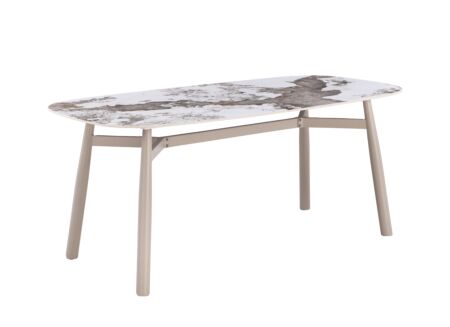 Tafel Stannis 180x90cm - keramiek - beige
