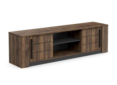 Tv-meubel Monaco 185cm - spaanplaat - saloon eik & zwart