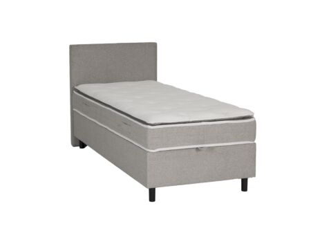 Bedbox City 90x200cm - stof - lichtgrijs met opbergruimte