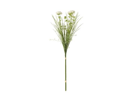 Kunstbloem Ranonkel H74cm - kunststof - wit