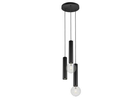 Suspension Ø26cm 1xGU10 2xE27 - aluminium - noir