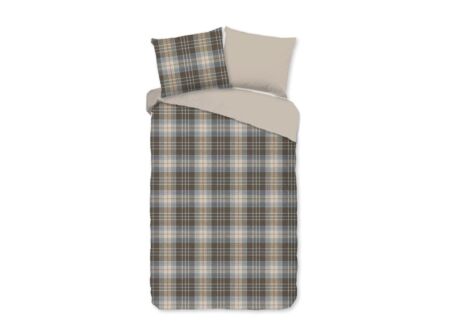 Dekbedovertrek Cambridge 240x220cm - flanel - bruin