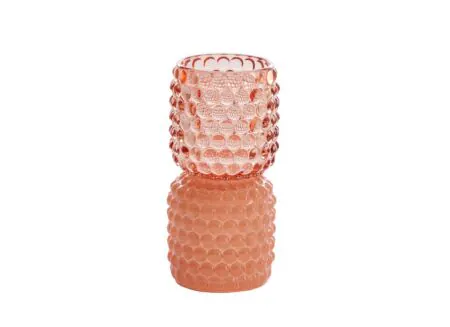 Theelichthouder Bublini H16cm - glas - roze - Theelichthouder Bublini H16cm - glas - roze
