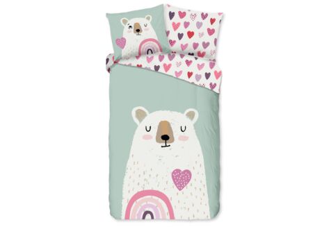 Dekbedovertrek Ted 140x220cm - flanel - multicolor