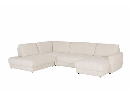 Hoeksalon Filia 348x248cm - stof - naturel