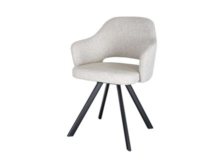 Stoel Tula 57,5x60,5x83cm - stof - lichtgrijs