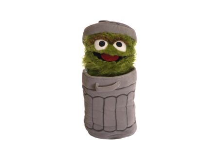 Handpop Sesamstraat Oscar the Grouch H65cm - polyester - grijs/groen