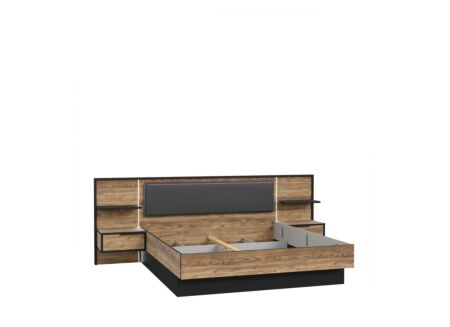 Bed Jabim 160x200cm - meubelplaat - alpine picea/zwart
