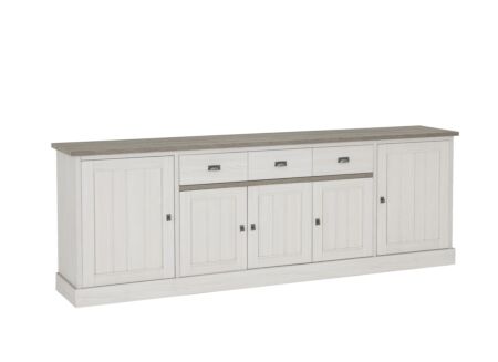 Dressoir 259cm - meubelplaat - lariks & bruine eik