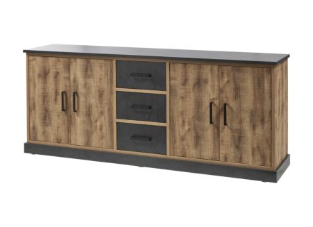 Dressoir 184cm - meubelplaat - bruin & zwart