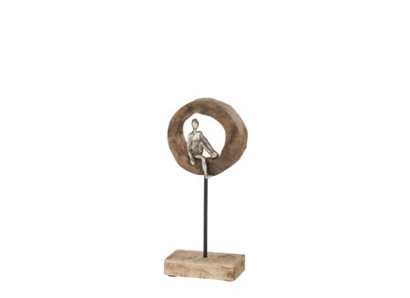 Figuur Denker op een ring H38cm