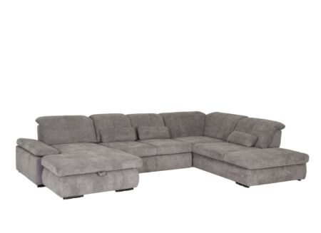 Hoeksalon Artus 371x260cm - stof - grijs